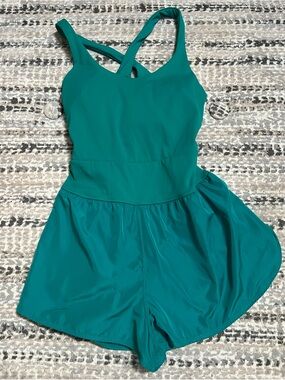 Avia Teal Athletic Shorts Romper